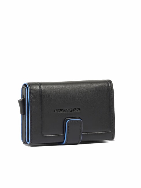 ATLAS Porte-cartes automatique en métal et cuir Noir - Portefeuilles Homme