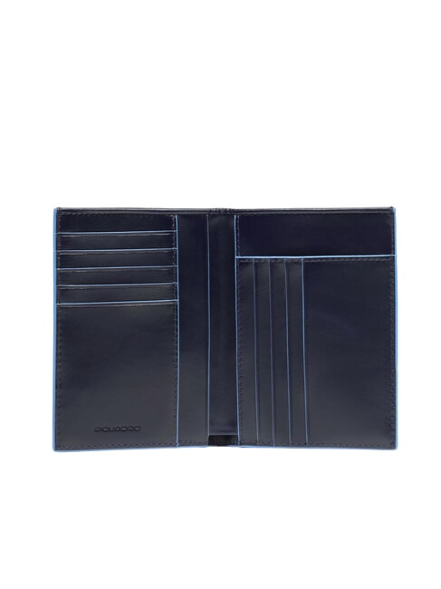 BLUE SQUARE Portefeuille vertical en cuir bleu - Portefeuilles Homme