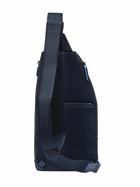 BLUE SQUARE Sac à dos bandoulière en cuir avec porte-mini tablette bleu - Sacs en Bandoulières pour Homme