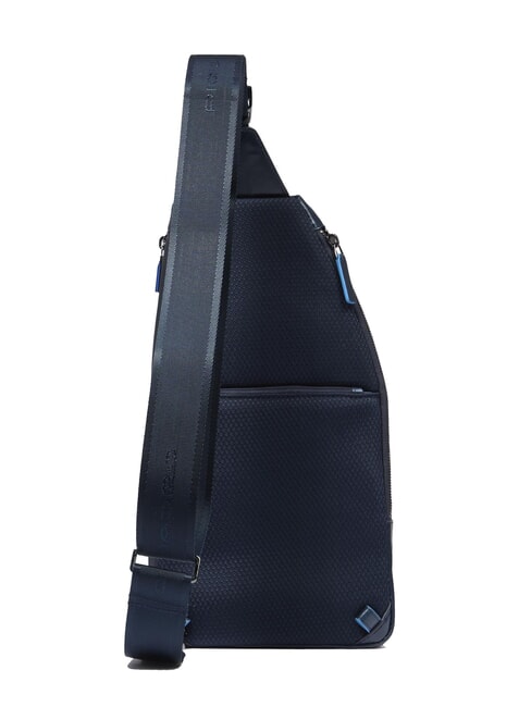 BLUE SQUARE Sac à dos bandoulière en cuir avec porte-mini tablette bleu - Sacs en Bandoulières pour Homme