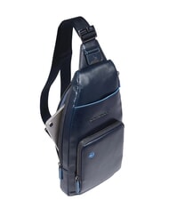 PIQUADRO BLUE SQUARE Sac à dos bandoulière en cuir avec porte-mini tablette bleu - Sacs en Bandoulières pour Homme - 6