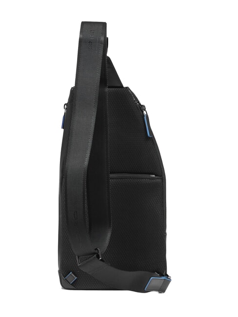 BLUE SQUARE Sac à dos bandoulière en cuir avec porte-mini tablette Noir - Sacs en Bandoulières pour Homme