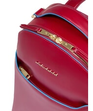 PIQUADRO BLUE SQUARE Sac à dos en cuir ROUGE - Sacs pour Femme - 3