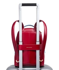 PIQUADRO BLUE SQUARE Sac à dos en cuir ROUGE - Sacs pour Femme - 4