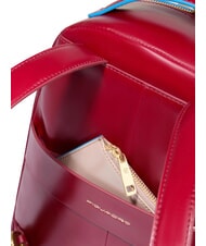 PIQUADRO BLUE SQUARE Sac à dos en cuir ROUGE - Sacs pour Femme - 5
