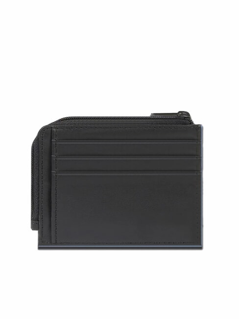 ATLAS Porte-cartes/porte-monnaie en cuir plat Noir - Portefeuilles Homme