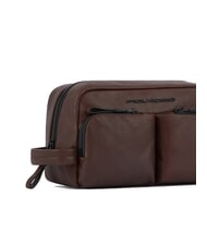 PIQUADRO HARPER Trousse de toilette en cuir MORO - Trousses - 3