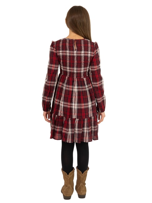 TH KIDS Robe &agrave; carreaux &agrave; manches longues pour filles v&eacute;rification multiple - Robes pour petites filles