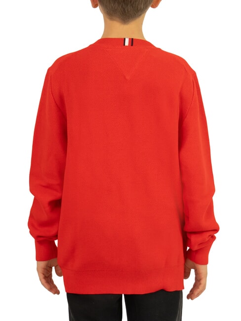 TH KIDS Pull en coton &agrave; col rond pour enfants cramoisi profond - Pulls pour enfants