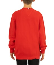 TOMMY HILFIGER TH KIDS Pull en coton &agrave; col rond pour enfants cramoisi profond - Pulls pour enfants - 2