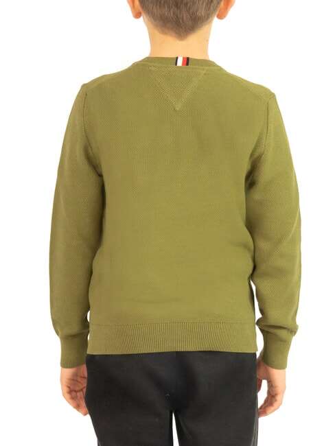 TH KIDS Pull en coton &agrave; col rond pour enfants vert - Pulls pour enfants