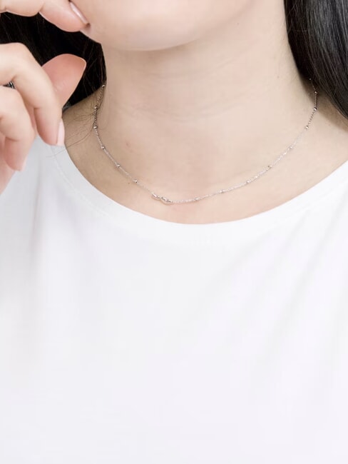 COCCOLE Collier en argent orné de cœurs et de sphères rhodium - Colliers