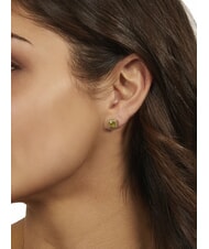 AMEN ICY DIAMONDS Boucles d'oreilles carrées à lobes ornées de zirconiums - Boucles d'oreilles