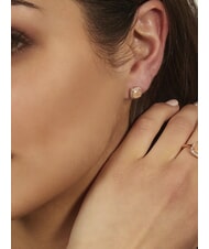 AMEN ICY DIAMONDS Boucles d'oreilles carrées à lobes ornées de zirconiums - Boucles d'oreilles