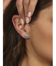 AMEN ICY DIAMONDS Boucles d'oreilles carrées à lobes ornées de zirconiums - Boucles d'oreilles