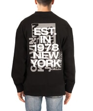 CALVIN KLEIN CK JEANS Sweat-shirt &agrave; col rond avec imprim&eacute; maxi et coupe d&eacute;contract&eacute;e ck noir - Pulls molletonn&eacute;s - 2