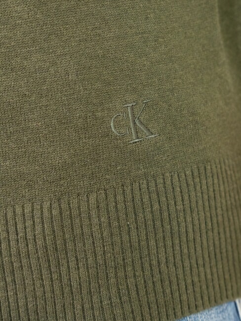 CK JEANS  olive foncé - Pulls pour hommes