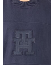 TOMMY HILFIGER TH Pull en coton à col rond avec logo ciel du désert/monogramme ciel du désert - Pulls pour hommes - 3