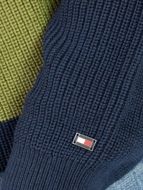 TH Pull à col rond en laine mélangée ciel désertique/green de golf - Pulls pour hommes