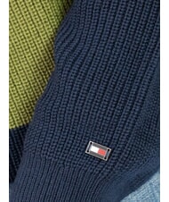 TOMMY HILFIGER TH Pull à col rond en laine mélangée ciel désertique/green de golf - Pulls pour hommes - 3
