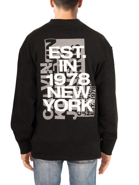 CK JEANS Sweat-shirt &agrave; col rond avec imprim&eacute; maxi et coupe d&eacute;contract&eacute;e ck noir - Pulls molletonn&eacute;s