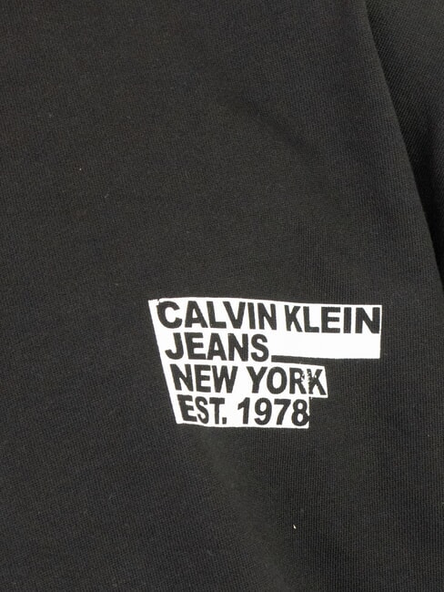 CK JEANS Sweat-shirt &agrave; col rond avec imprim&eacute; maxi et coupe d&eacute;contract&eacute;e ck noir - Pulls molletonn&eacute;s