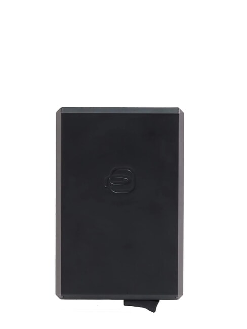 BLACK SQUARE Porte-cartes en cuir et aluminium CUIR - Portefeuilles Homme