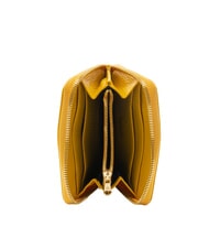 BRACCIALINI BASIC Petit portefeuille en cuir zipp&eacute; jaune - Portefeuilles Femme - 2