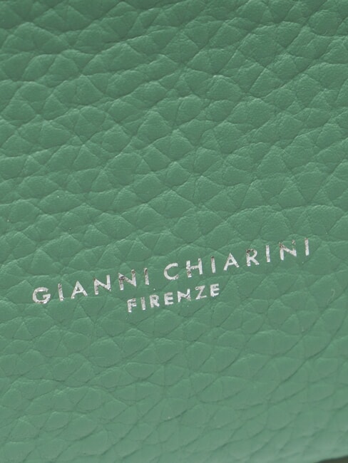 HERMY Pochette en cuir avec bandoulière sable à la menthe - Sacs pour Femme