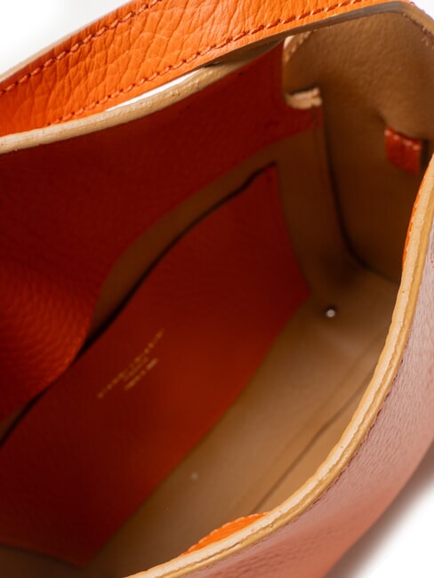 PENELOPE Sac bandoulière en cuir avec bandoulière corail-nature - Sacs pour Femme