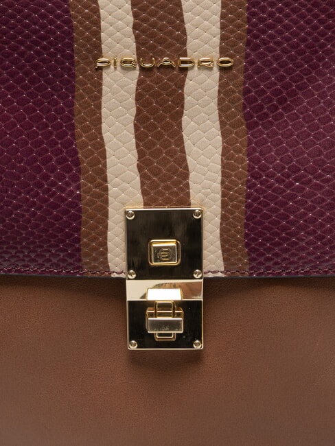 CAMPIONARIO - DAFNE porte-documents en cuir marron/bordeaux/beige - Porte Documents Travail