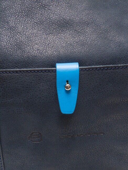 CAMPIONARIO - SARTORIA 2 Grand sac de voyage en cuir avec bandouli&egrave;re bleu/pitti - Sacs de voyage