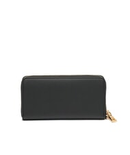 LOVE MOSCHINO LAMINATED BOLD LOVE Grand portefeuille avec dragonne Noir - Portefeuilles Femme - 4