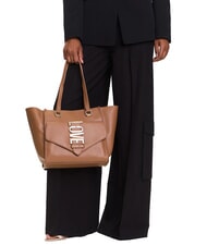 LOVE MOSCHINO LOVEBUG Sac cabas bandoulière avec poche chameau - Sacs pour Femme - 6