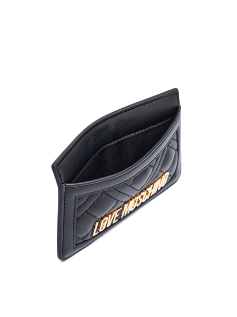 QUILTED Porte-cartes plat matelassé Noir - Portefeuilles Femme