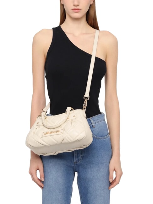 QUILTED Sac à main avec bandoulière Ivoire - Sacs pour Femme