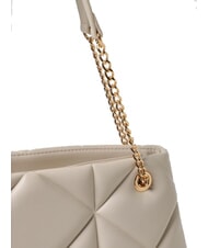 LOVE MOSCHINO GEOMETRIC Sac bandoulière avec anses chaîne Ivoire - Sacs pour Femme - 3