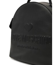 LOVE MOSCHINO LOVE EMBOSSED Sac à dos avec logo cousu Noir - Sacs pour Femme - 4