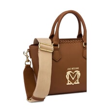 LOVE MOSCHINO BRAIDED Sac à main avec bandoulière chameau - Sacs pour Femme - 3