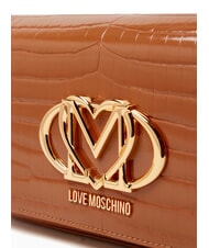 LOVE MOSCHINO CROCO Pochette &agrave; bandouli&egrave;re chameau2 - Sacs pour Femme - 3