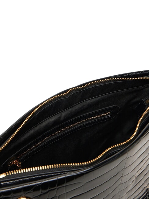 SHINY CROCO sac à bandoulière crocus noir - Sacs pour Femme