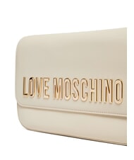 LOVE MOSCHINO LAMINATED BOLD LOVE Sac à bandoulière avec rabat Ivoire - Sacs pour Femme - 3