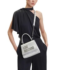 LOVE MOSCHINO BOLD LOVE Sacoche avec bandoulière argent - Sacs pour Femme - 5