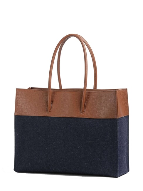 MYRTHA DENIM sac bandoulière bleu den/cognac - Sacs pour Femme