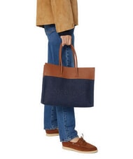 COCCINELLE MYRTHA DENIM sac bandoulière bleu den/cognac - Sacs pour Femme - 5