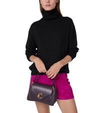 COCCINELLE C-ME CALF COCKER Petit sac en cuir avec bandouli&egrave;re prunes - Sacs pour Femme - 5