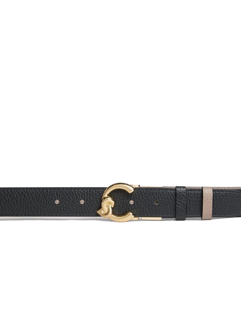 C-ME BICOLOR  Ceinture en cuir r&eacute;versible noir/avec taupe - Ceintures