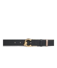 COCCINELLE C-ME BICOLOR  Ceinture en cuir r&eacute;versible noir/avec taupe - Ceintures - 2