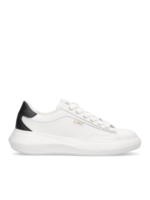 CASPER 01 Baskets en cuir blanc noir - Chaussures Femme