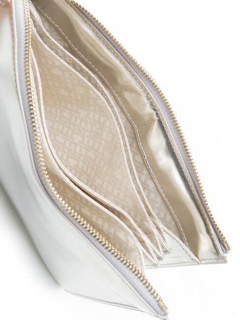 TH MONOGRAM Pochette enveloppe avec dragonne argent m&eacute;tallique - Sacs pour Femme